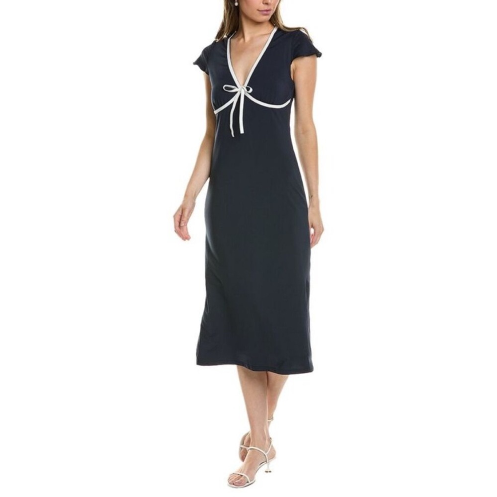 Area Stars Women Solid Midi Dress, Navy